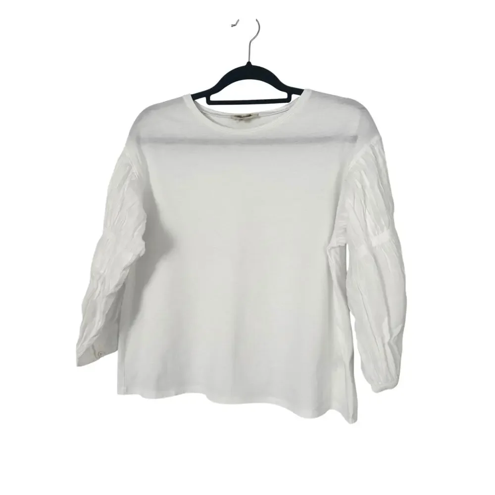 NWT Madewell Puff-Sleeve Drop-Shoulder Knit Top Size XS